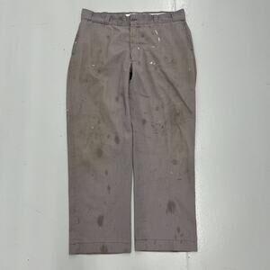 Vintage 60s Red Camel Grey Paint Workwear Chinos 38x30
